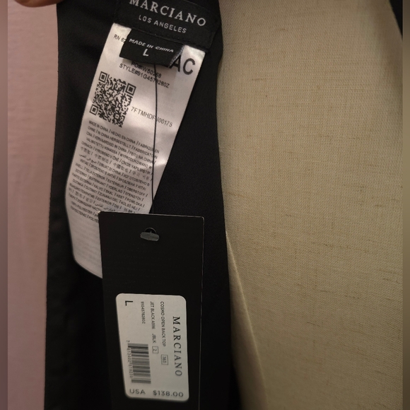 GUESS by Marciano Women's Cosmo Gold Stud Open-Back Halter Tank- Black- L NWT - Picture 10 of 12